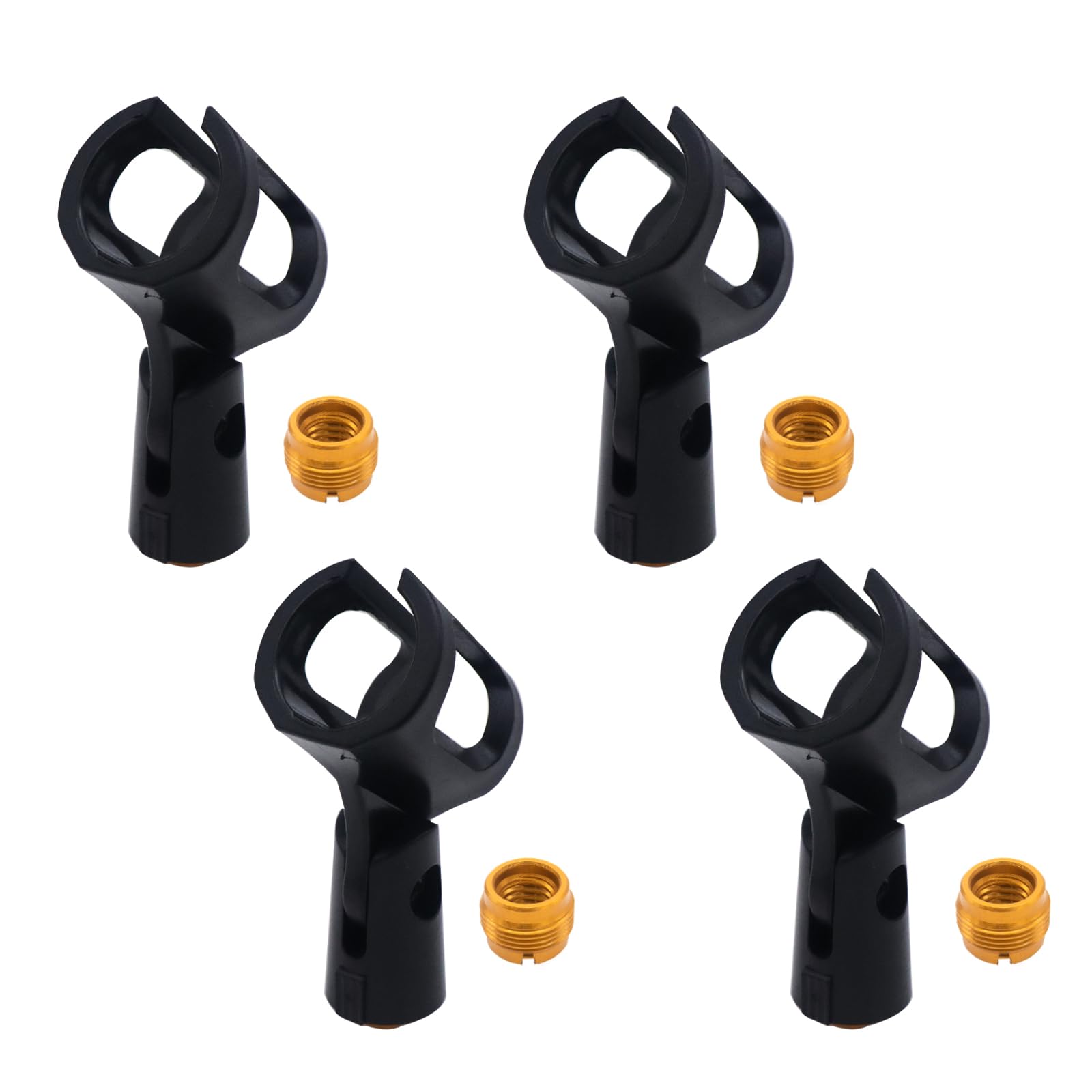 Cheerock 4Pcs Adjustable Rubber Microphone Holder Clips, Flexible Handheld Mic Stand Accessories, Shockproof Design with 29-32mm Inner Diameter Range,