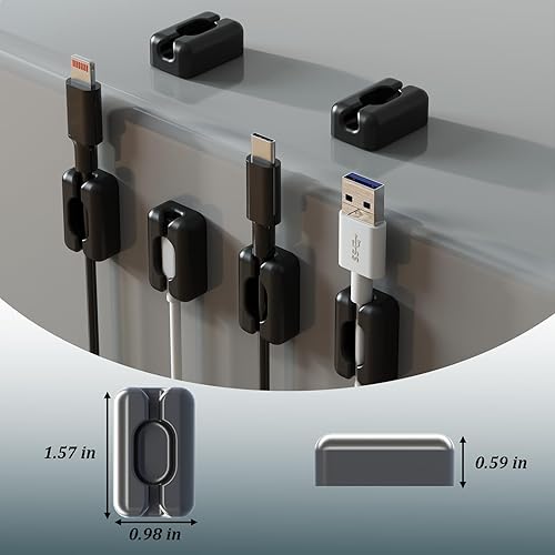 Miniatura 2 de Organizador de cables de silicona para cables, clips de cuerda de luz, organizador de cables de electrodomésticos, organizador de cables de