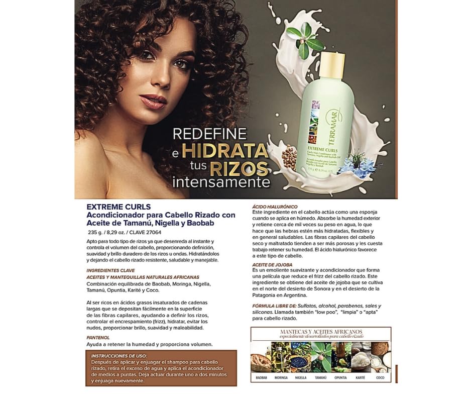 Miniatura 2 de Generic Champú y Acondicionador Rizos Terramar, 8.37 Fl Oz (Paquete de 2)