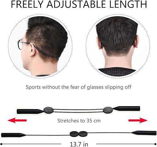 Miniatura 2 de Correa de soporte para lentes  3 estilos de correa para gafas deportivas  Cordón ajustable y elegante para gafas de sol y lentes