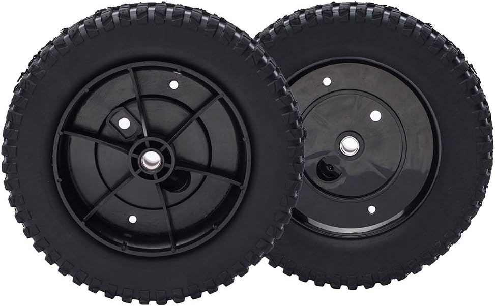 2 Pack 9" Lawn Mower Rear Wheels Assembly Fit for Cub Cadet CC94M CC98 SRC621 SR621 Craftsman 247371080 MTD Columbia White Outdoor Troy-Bilt Self Propelled Mower Replace 734-2010 734-2010B 734-2010A