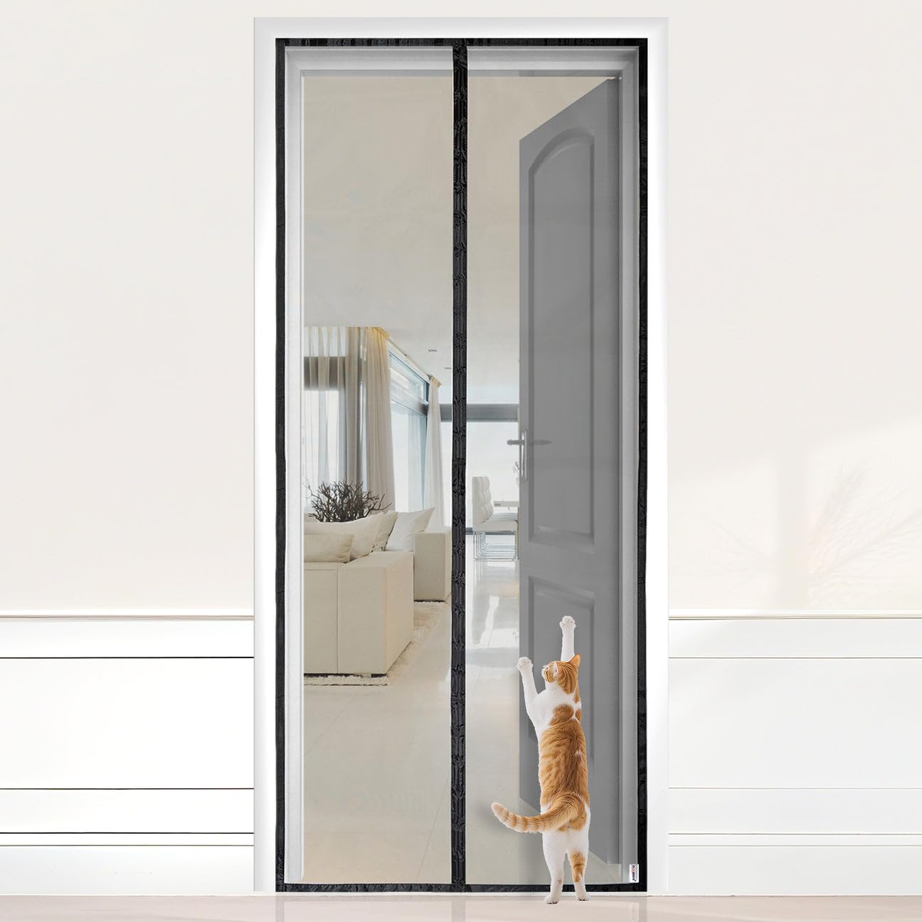 Zanzariera Magnetica Per Porte 120x240 Cm - Bianco, Installazione Senza Foratura - Foto 7