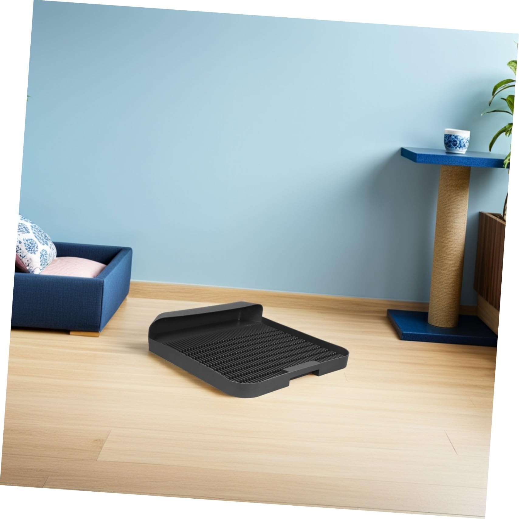 Katze Streumatte Kunststoff Litter Box Matte Rutschfest Leicht Zu Reinigen Streu Auffangmatte Für Katzenklos
