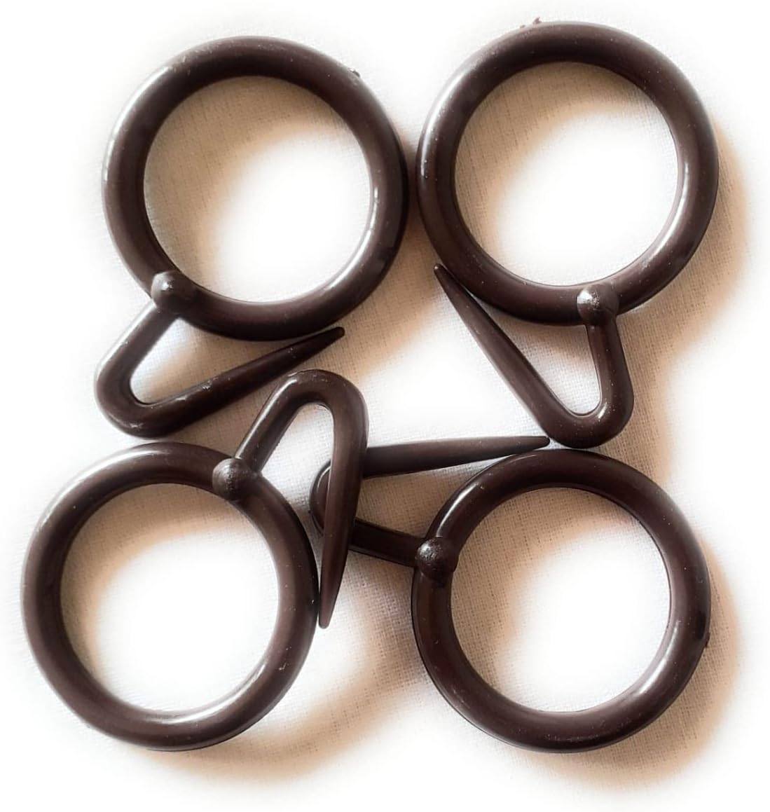 ATCO Curtain Heavy Quality PVC Rings 50 pc Packing Royal Brown Colour for Door and Bathroom Curtains (50)