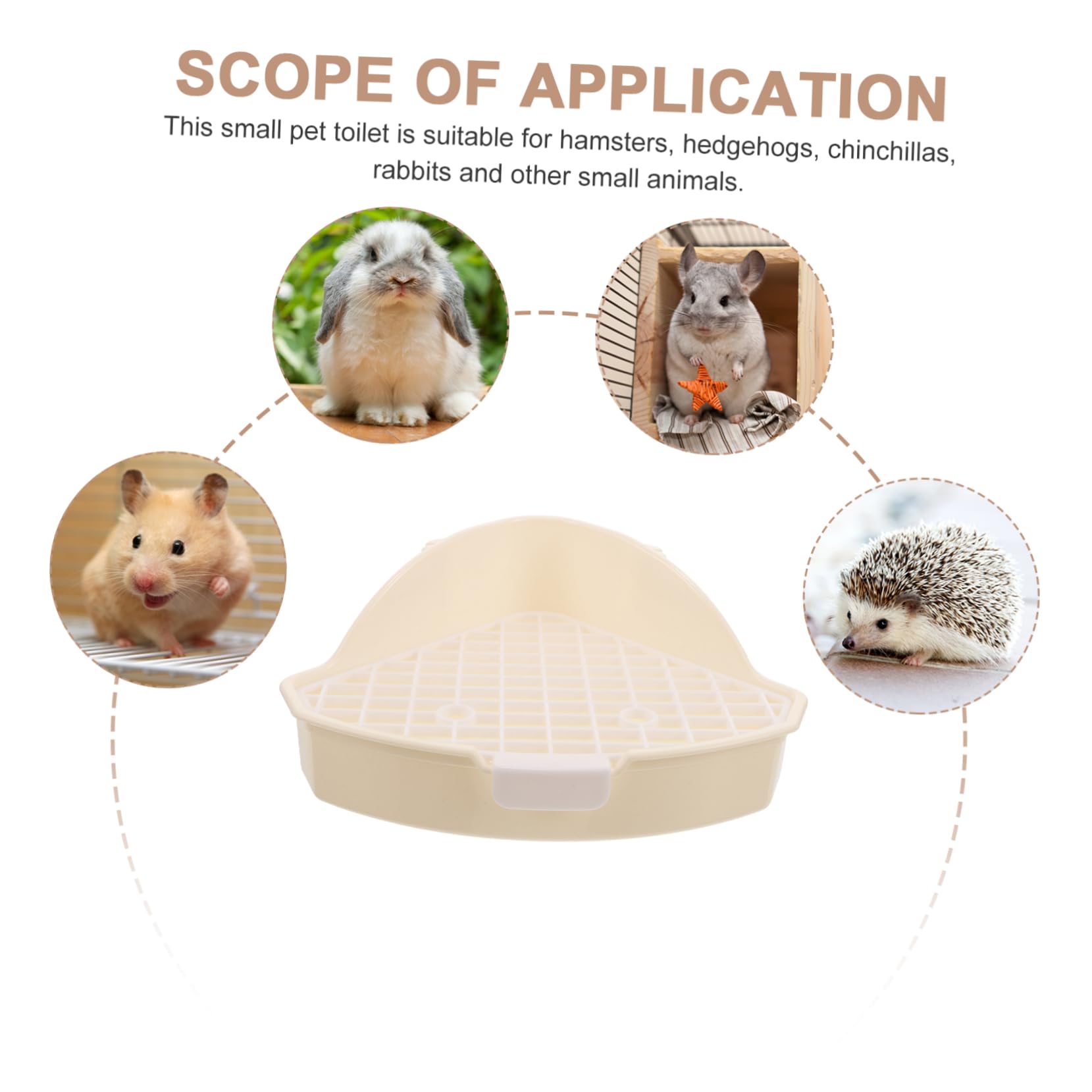 Yardwe 3 Pezzi di Lettiera per Furetti Vassoio per Lettiera per Piccoli Animali Design Angolare Robusta Struttura in Plastica
