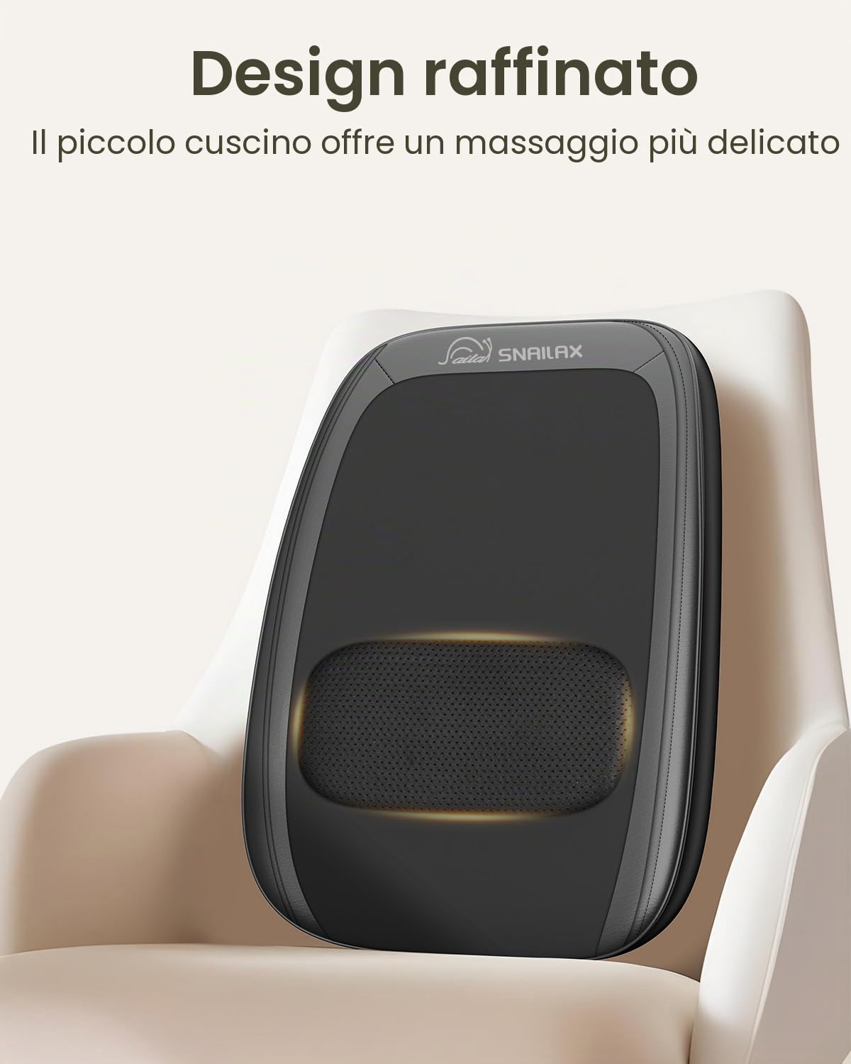 Snailax Massaggiatore per schiena con calore, shiatsu massaggiatore schiena e collo per alleviare il dolore, cuscino per massaggio dei tessuti profondi con impastamento 4D, regali per uomini e donne