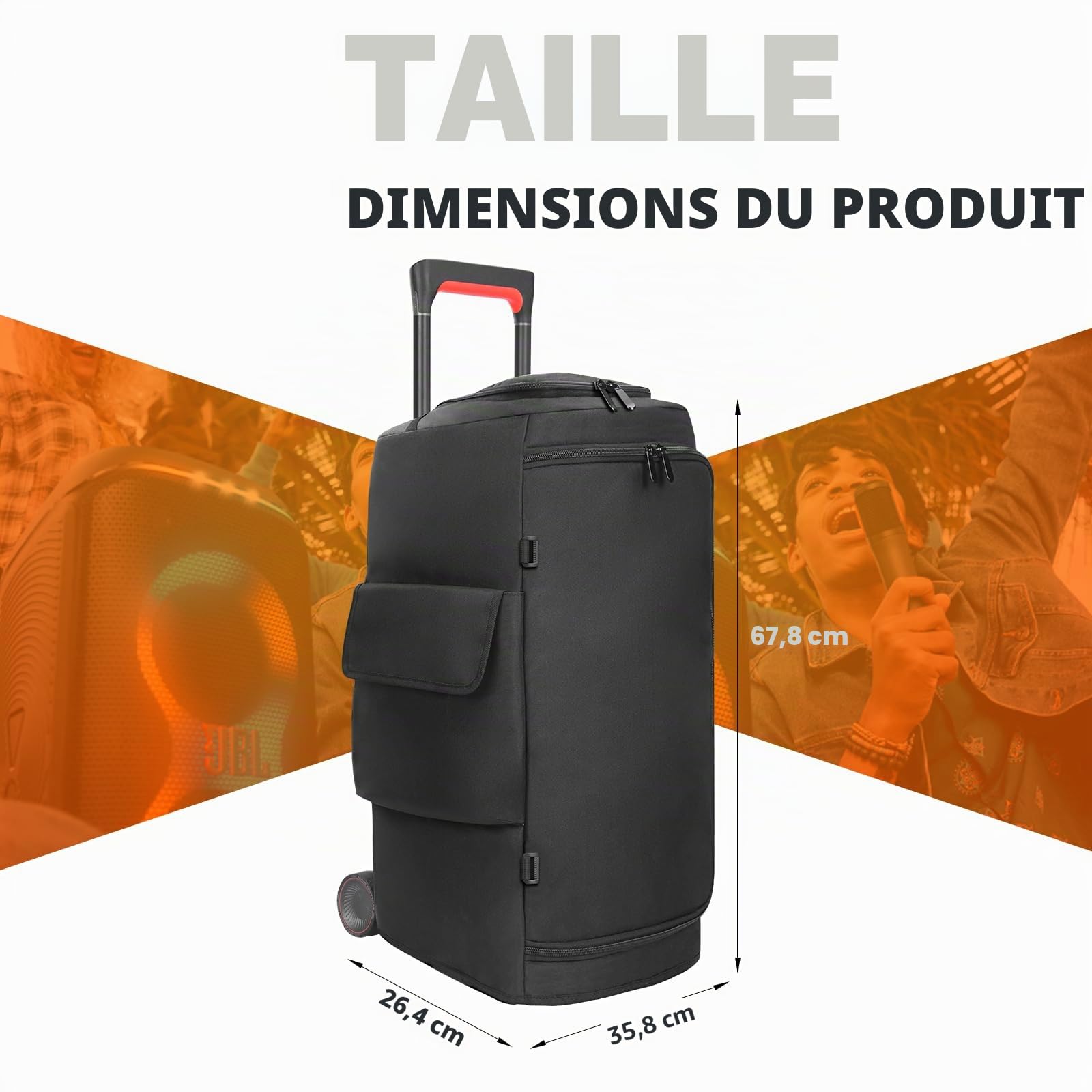 Étui pour enceinte Compatible avec JBL PartyBox 320 Enceinte portable, Housse de protection anti-poussière de voyage pour soirée en extérieur avec poches à fenêtre pour JBL PartyBox 310 et