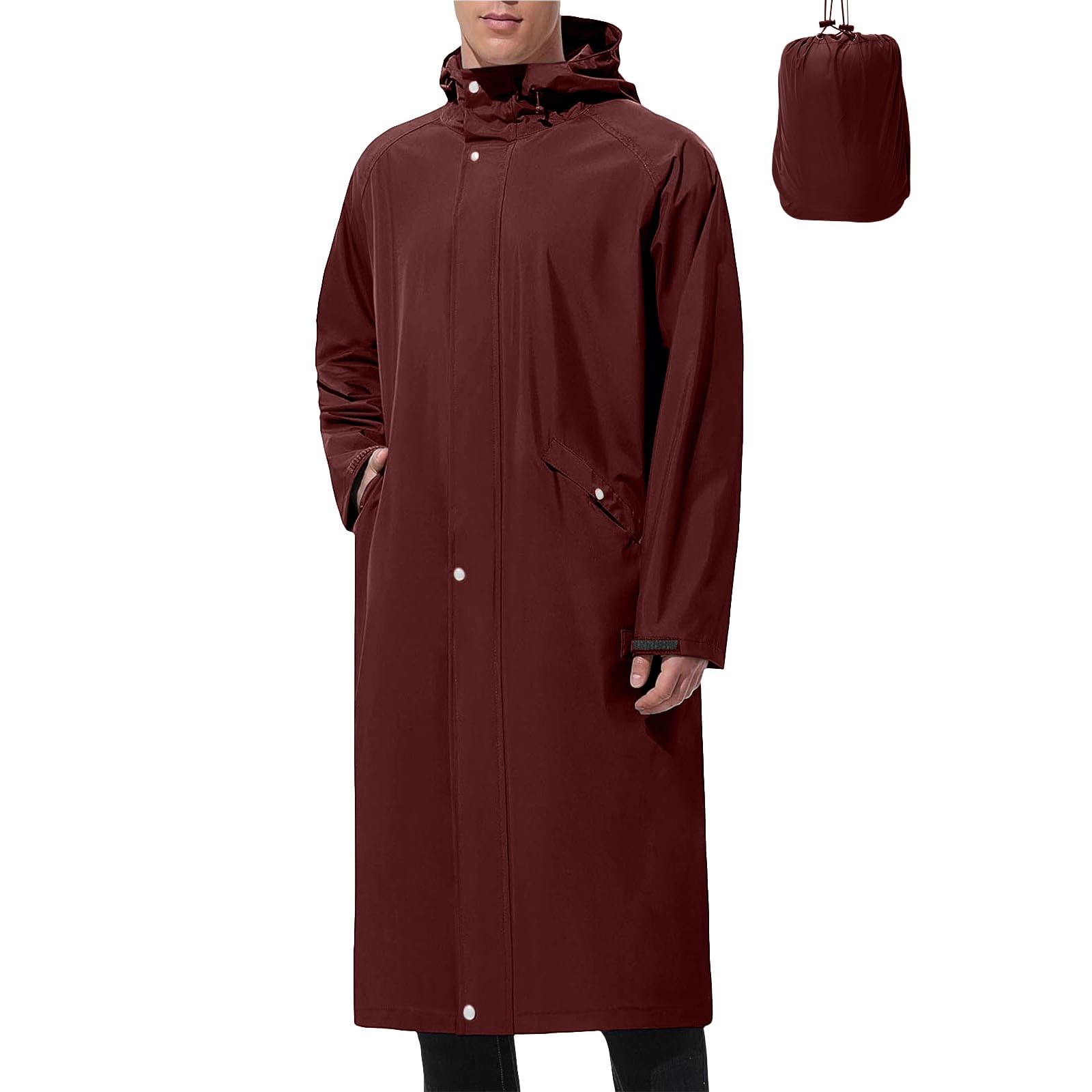 Chubasquero Hombre Impermeable Cortavientos Chaqueta Protección Solar | Abrigo Senderismo Montaña Casual Chubasquero Viaje Ligero Talla Grande con Cremallera y Bolsillos para Al Aire Libre Acampada