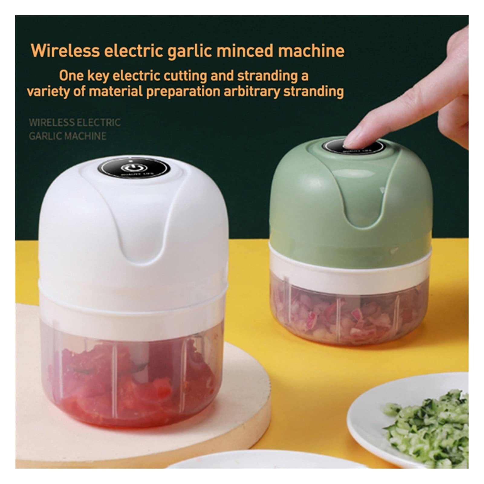 Ręczna maszynka do mięsa Bezprzewodowy elektryczny czosnek Masher, Młynek do mięsa, Chopper Food, Kruszarka warzywna Do mięsa mielonego (Color : 100ml white)