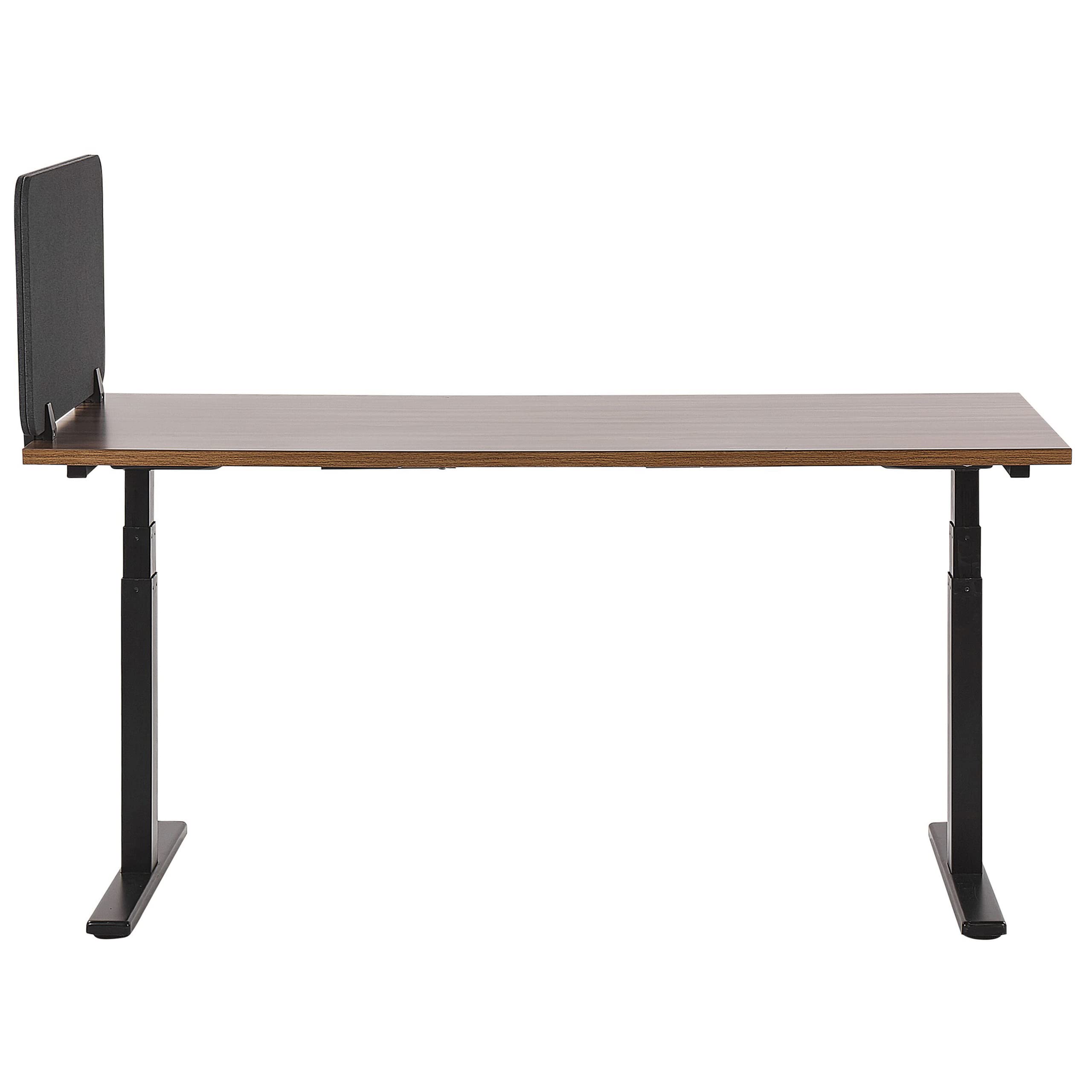 Beliani Séparateur Cloison Acoustique de Bureau et Table Gris Foncé 160 x 40 cm Réduit Le Bruit et Les Distractions Visuelles Idéal pour Le Open Space