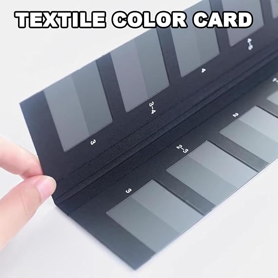 Textile Color Fastness Test Card, Textile Color Card, 5-Level Color Fastness, Grey Scale for Assessing Change In Color for Dry Wet Rubbing Fastness or Surface Stability Tester