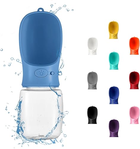 Miniatura 25 de WePet Botella de agua portátil para perros, 12 onzas, dispensador de agua para cachorros a prueba de fugas con alimentador de bebida para mascotas