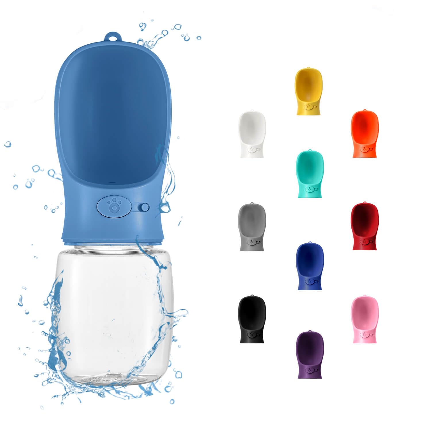 WePet Portable Dog Water Bottle, 12 OZ, Leak Proof Puppy Water Dispenser with Drinking Feeder for Pets Outdoor Walking, Hiking, Travel, Food Grade Plastic