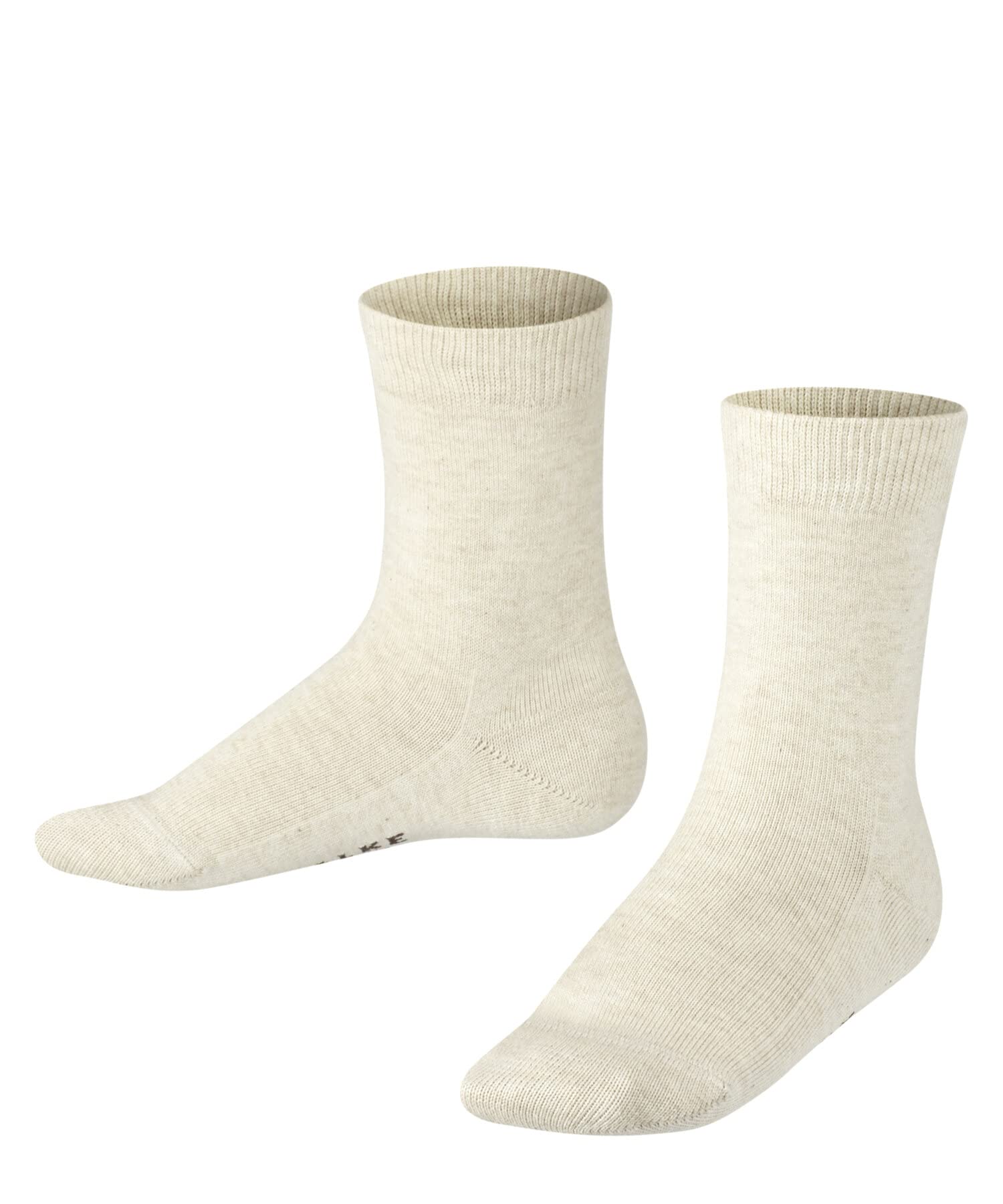 FALKE Unisex Kids Family K So Sustainable Cotton Plain 1 Pair Socks, Beige Sand Melange 4650, 9-11.5