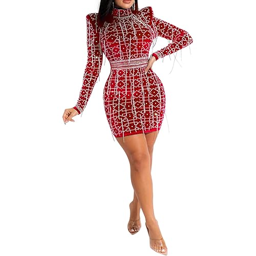 Women Sexy Hot Drilling Process Sexy Dress Party Club Night Dress