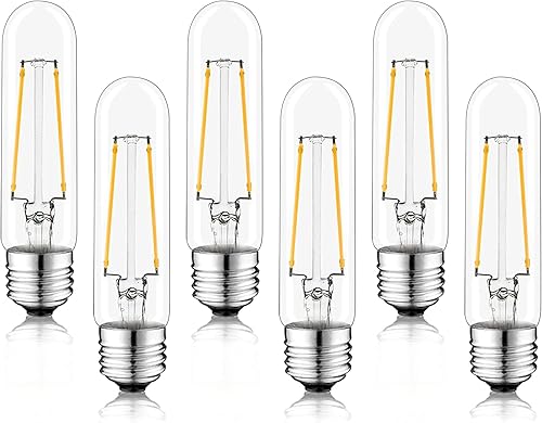 Bombillas LED tubulares T10 de 5 pulgadas, bombillas Edison vintage E26 de 4000 K, regulables, 4 W igual a 40 vatios, 400 lúmenes, bombillas de
