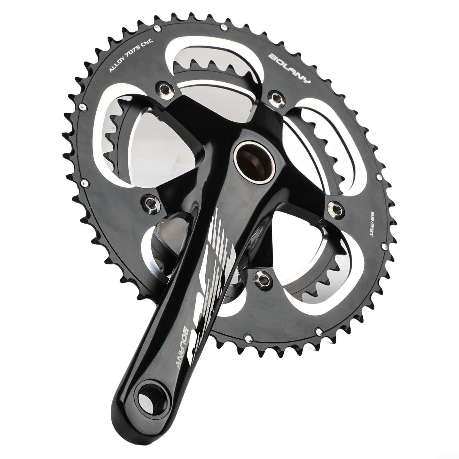 Guarnitura per bici da strada, 170 mm, doppia corona 53T 39T 130BCD in lega di alluminio per ciclismo a 10 11 velocità nera lavorata CNC per prestazioni affidabili con