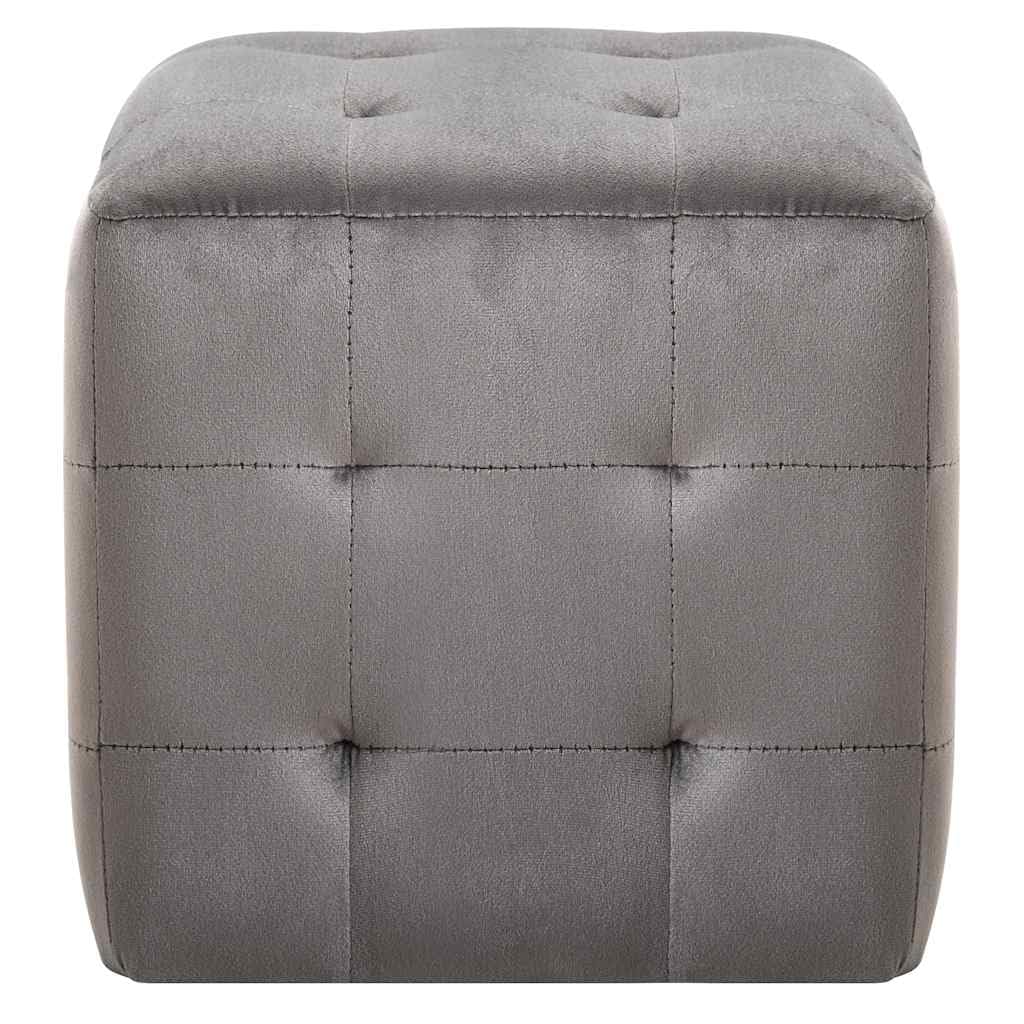 Fengshui 2 pouf, grigio, 30 x 30 x 30 cm, in velluto
