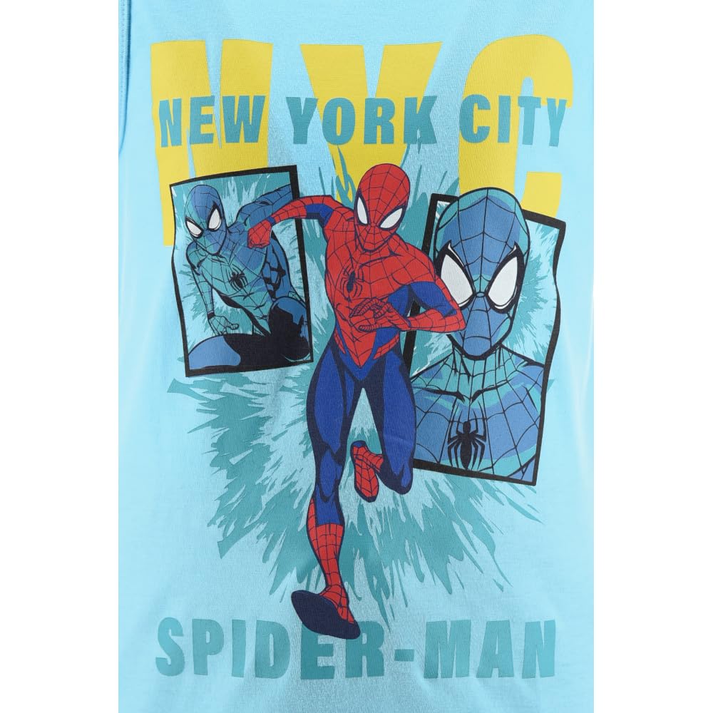SUN CITY Spiderman Completo Bambino Estivo in Cotone con Canotta e Bermuda Marvel Outfit Spider-Man Casual