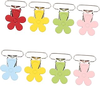 SAFIGLE 8 Pçs Clipe De Chupeta Cinta Clipe Suspender Chupeta Clipe De Bebê Mitten Manequim Clipes Mordedor Brinquedo Titular Clipe Ameixa Duckbill Clipe Chupeta Corrente Ferro Colorido