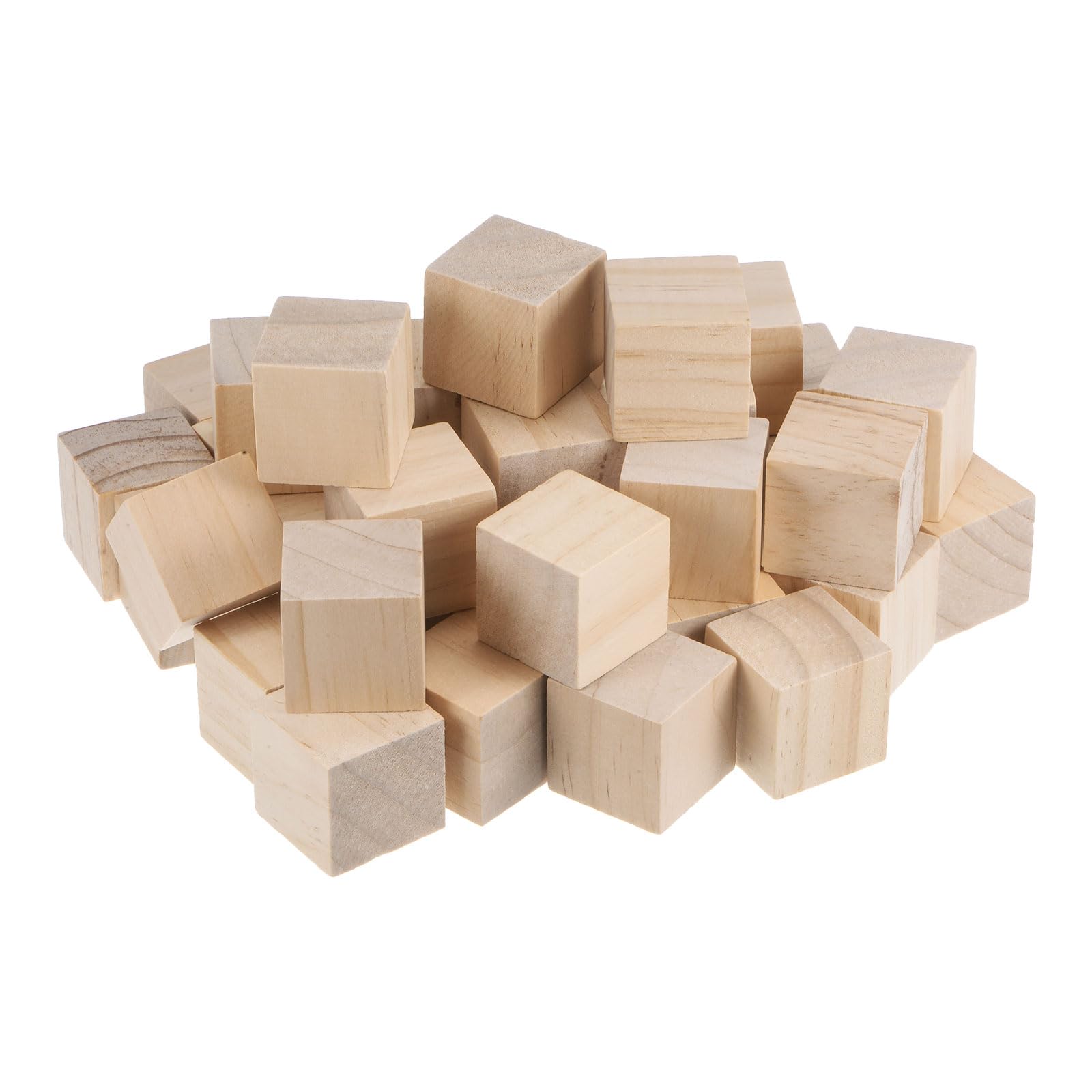 QUARKZMAN 50 Unidades Bloques de Madera para Manualidades 1 3/8 Pulgadas