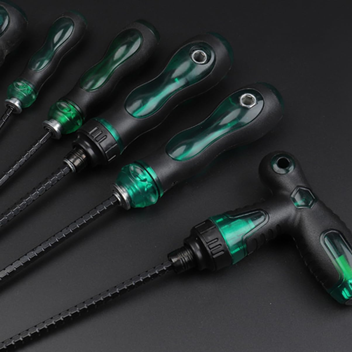 Set Di Cacciaviti A Cricchetto Telescopici in Acciaio Impugnature Ergonomiche Antiscivolo Per Riparazione E Smontaggio Utensili