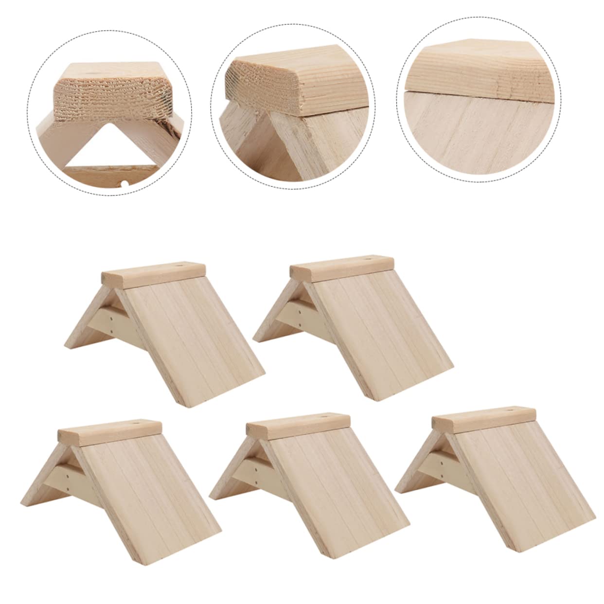 POPETPOP Soporte de Madera para Aves y Loros 5piezas, Perchero Resistente para Juego y Decoración en Jaulas de Aves Domésticas