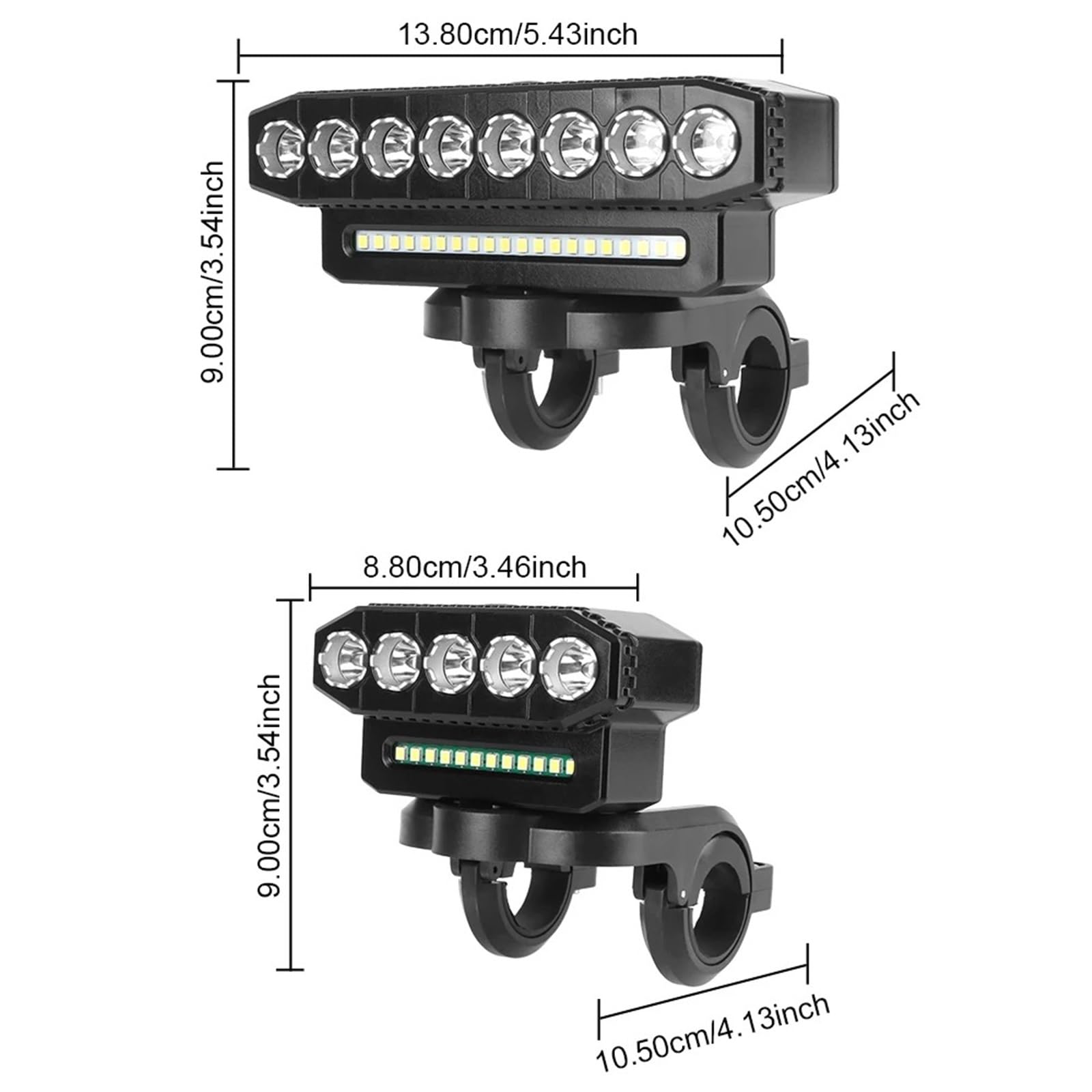 Moto LED Fendinebbi Per Faretti Per Motociclette Fari A LED Senza Fili 8/5 20/12 6 Modalità Illuminazione, Luci Bicicletta Portatili Impermeabili Ricaricabili(8LED Horn)
