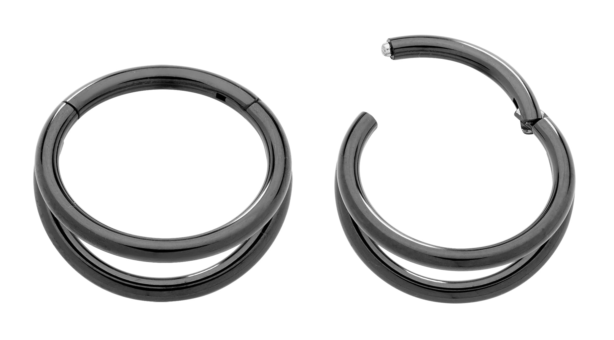 365 Sleepers G23 Titanio Unisex Doble Segmento BCR Anillo Hélice Tragus Septum Clicker Nariz Labio Aro Pendiente Joyería Piercing del Cuerpo