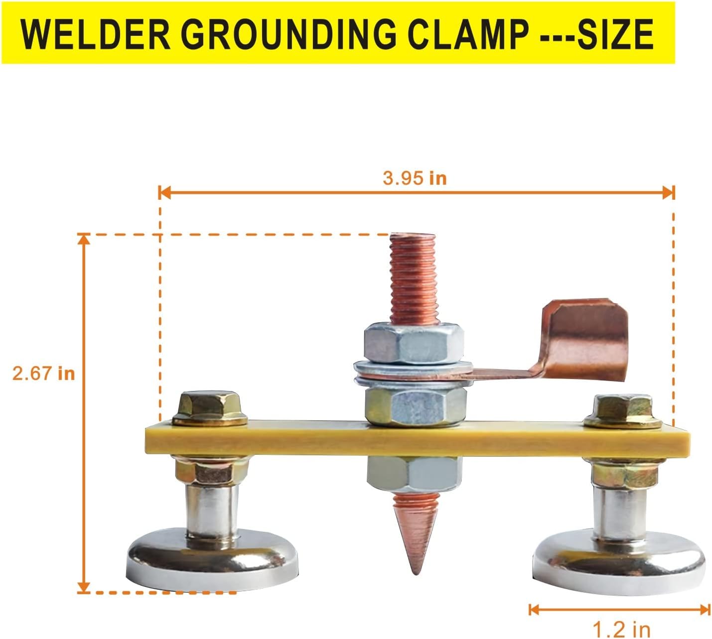 Motcoda Upgrade Magnetic Welding Ground Clamp Welder Grounding Clamps Tools Copper Stick Ground Wire Clamp Weld Metal Accessories Welders Tools (dual disk) - 