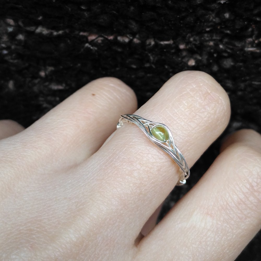 peridoto natural Anillo hecho a mano original de piedra semipreciosa de plata de ley 925 (9)