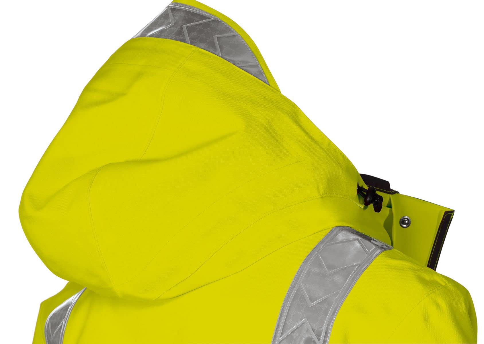 BP 2030-880-86-XS kamizelka chroniąca przed warunkami atmosferycznymi, stójka i odpinany kaptur, 205,00 g/m², 100% poliester, ostrzegawcza żółta, XS