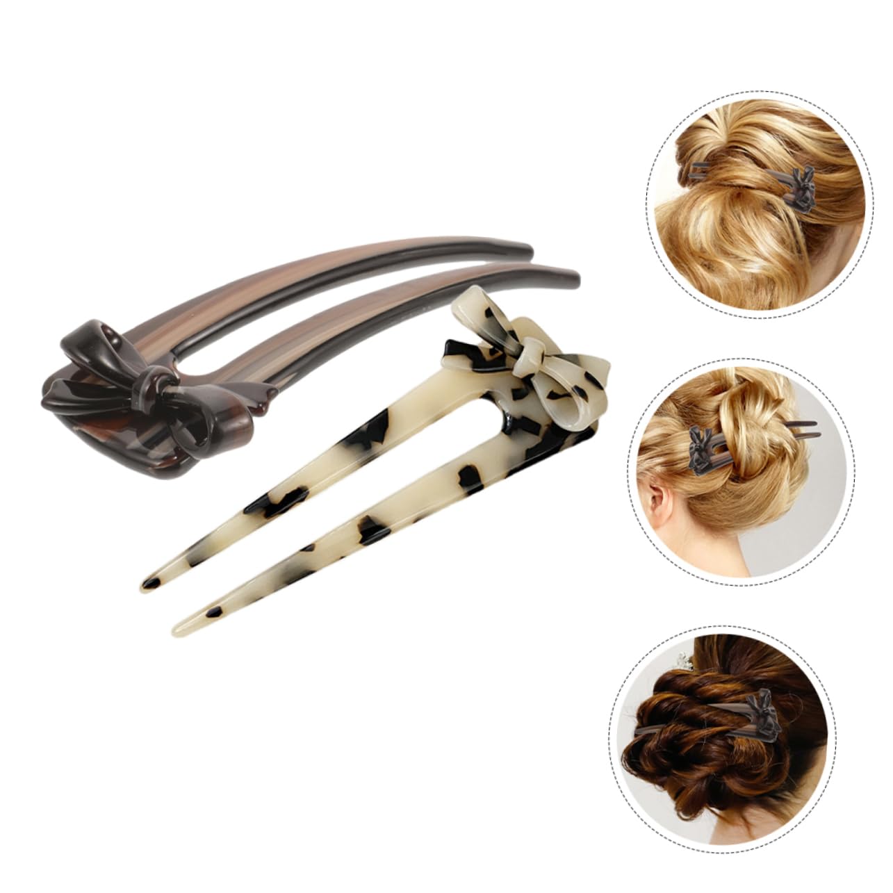 FOMIYES 10stücke U-förmige Haarnadeln Mit Dekorativem Schleifen-design Eleganter Haarschmuck Für Damen Für Hochsteckfrisuren Und Besondere Anlässe