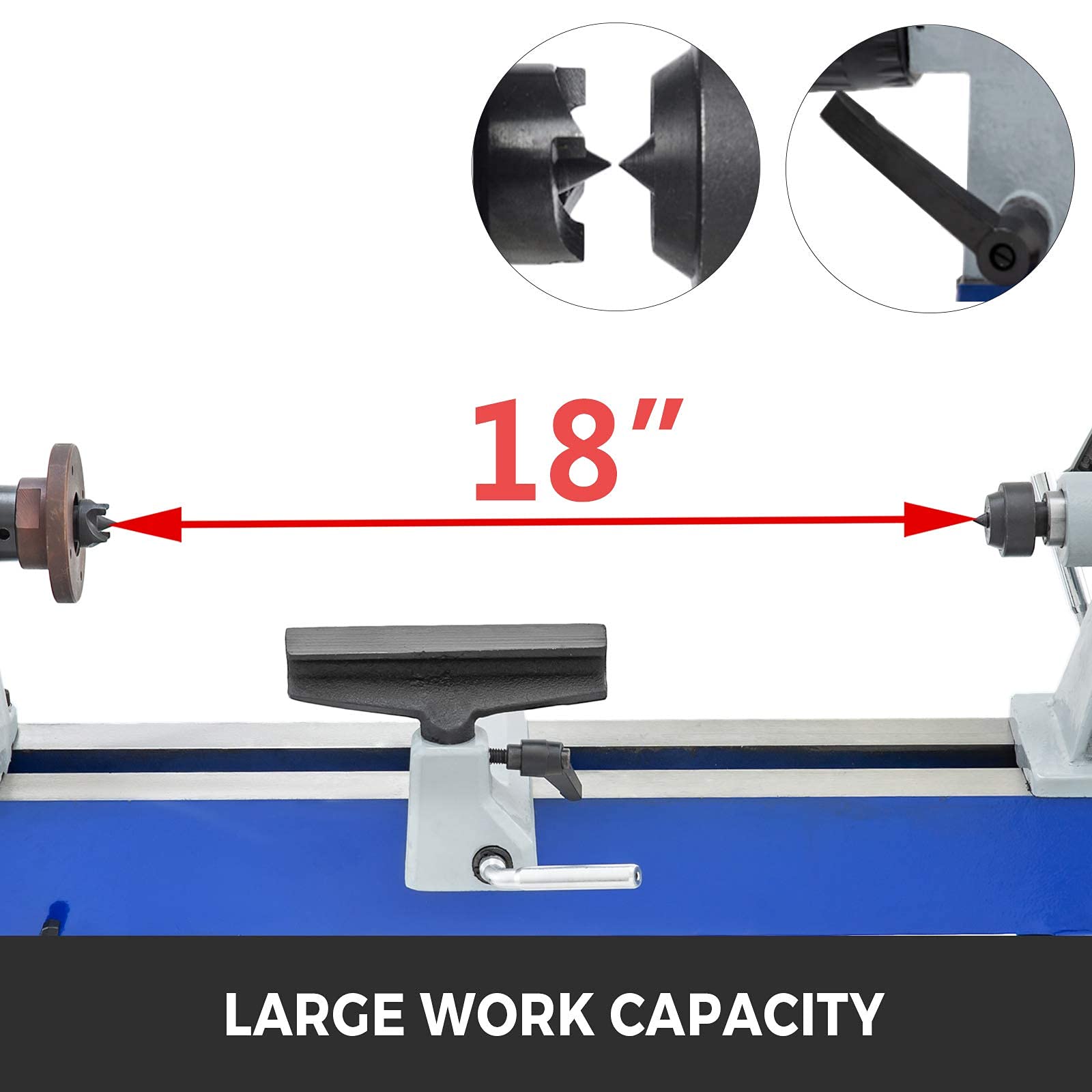 Buy VEVOR Wood Lathe, 10 in x 18 in Variable Speed 5003200 RPM