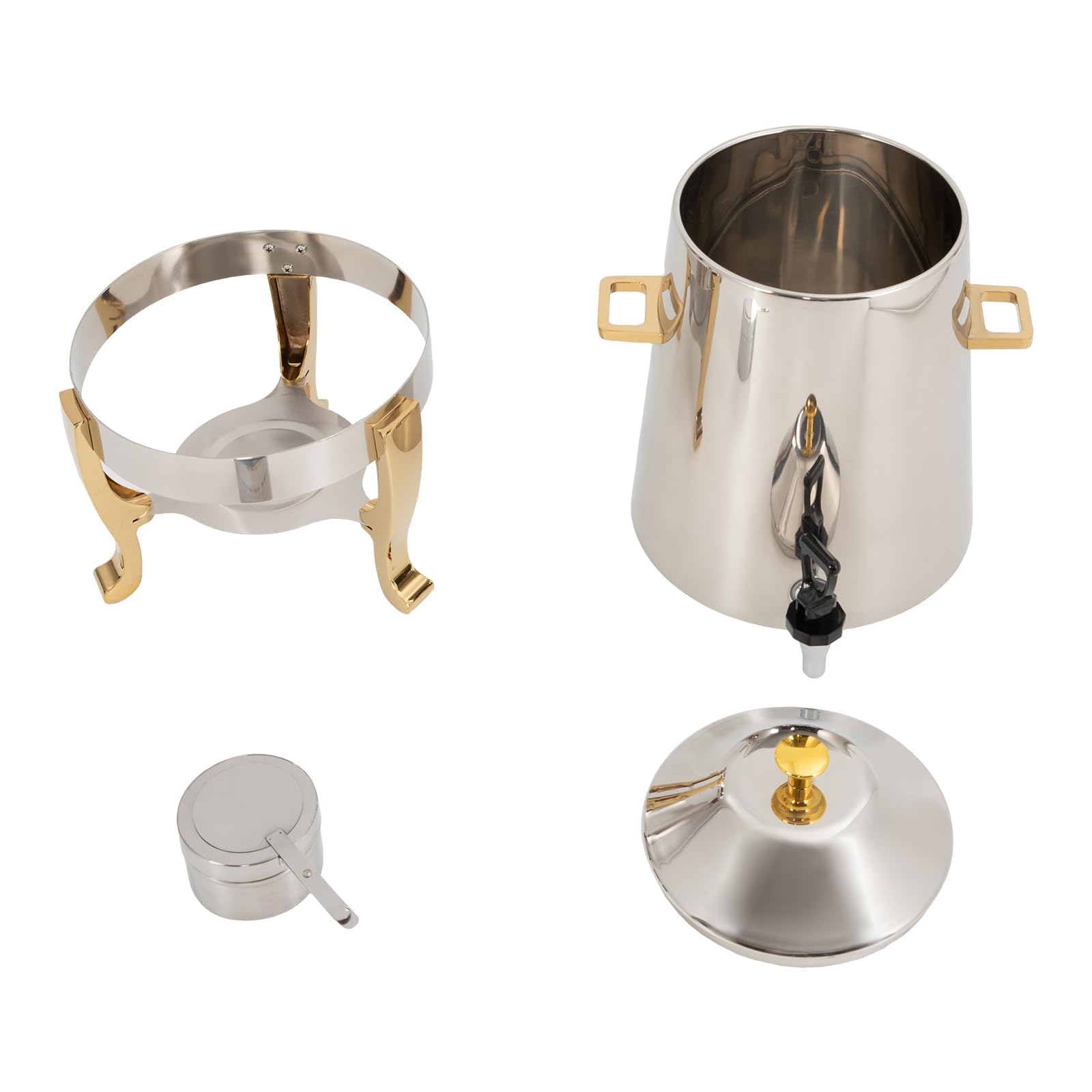 Distributore elettrico per bevande calde, 13 l, in acciaio inox, con vassoio per carburante, per feste, buffet, catering