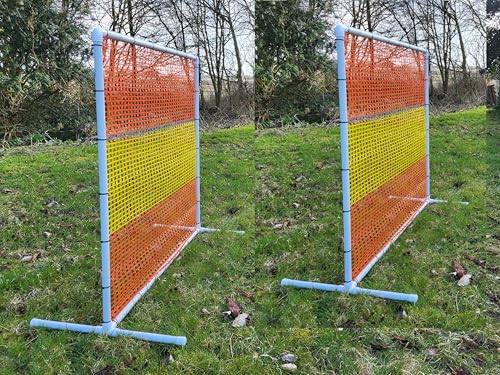 2er Set NADAC HOOPERS Agility-Zaun/Gate, PVC, VDH-KONFORM, Gelb/Orange, 1,05m x 1,15m, 1,4 kg, Outdoor, für Hunde Aller Größen