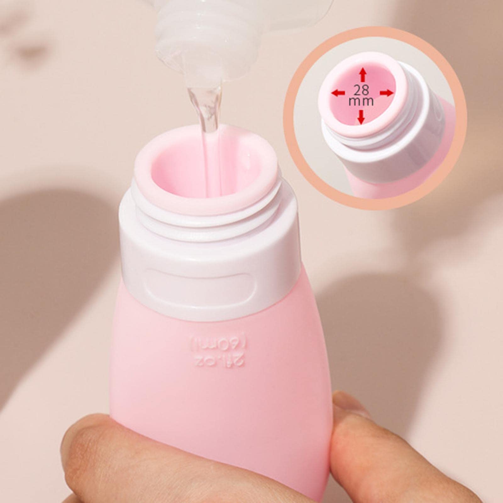 bnf® Silicone Travel Bottle Empty Refillable for Cosmetic Body Wash Conditioner Pink Health & Beauty | Makeup | Makeup Bags & Cases-image-10