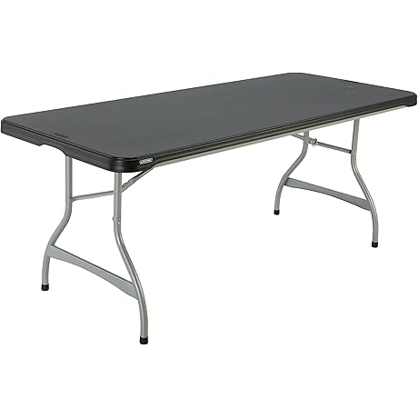 Cosco 480350 Commercial Rectangular 6' Folding Table in Black (4-Pack)