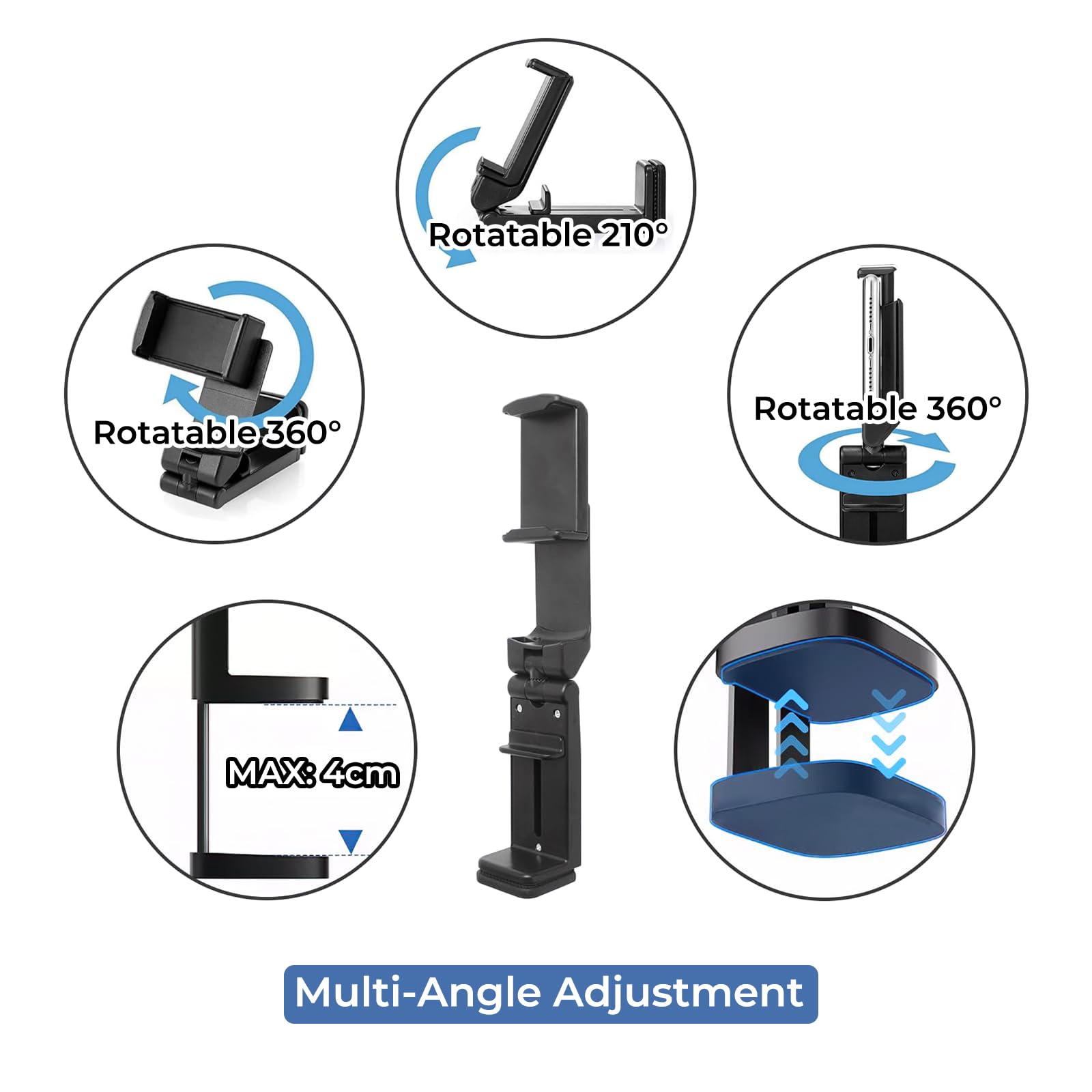 Générique Phone Stand Airplane, Flight Mount Holder, 360-Degree