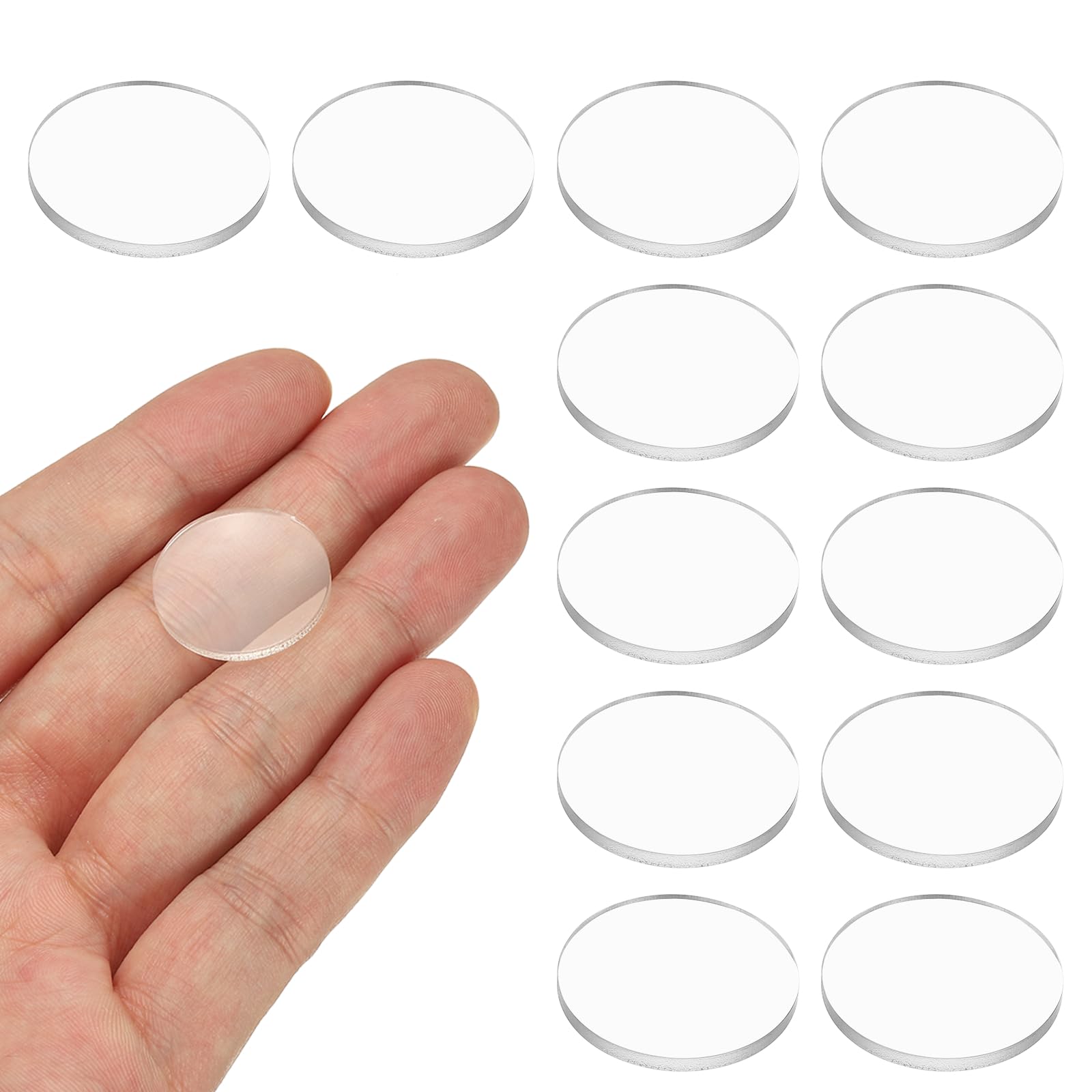 PATIKIL 12 Pezzi Lente Biconvessa, Diametro 20.6mm Lunghezza Focale 106mm Lenti Ottiche Ingranditore Sottomano Acrilico Doppia Convessa Per DIY Casa Esperimento Scientifico Telescopio