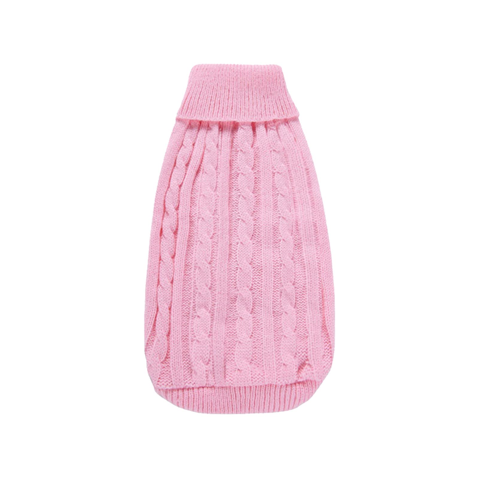 Pet Dog Cat Knitted Jumper Winter Warm Sweater Puppy Coat Jacket Clothes Costume Pet Clothes for Large Dogs Female (Pink, M)