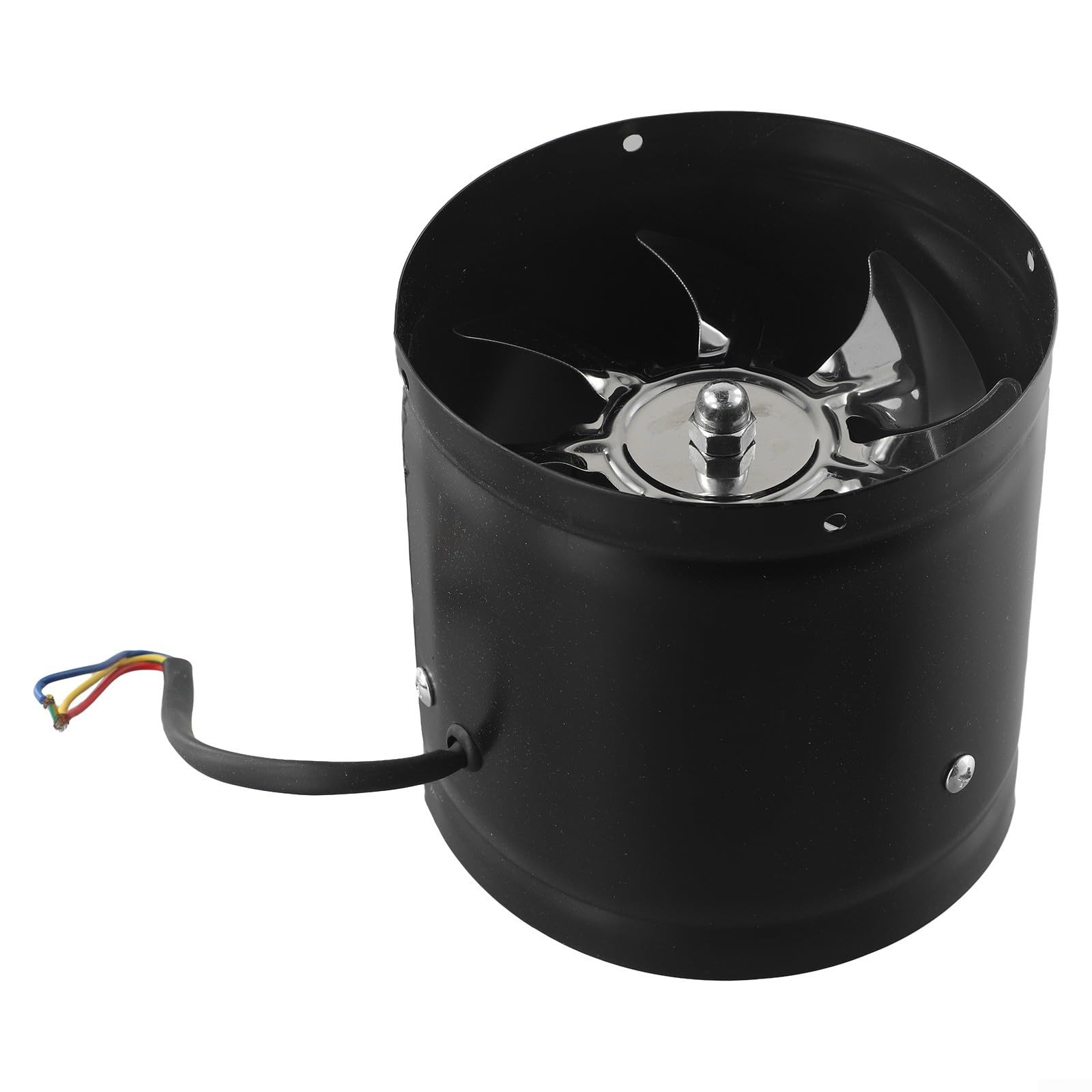 Rohrventilator 150 mm, Abluftventilator 200-600 m³/h, Leiser Inline Kanalventilator 40W Metallgehäuse für Küche Werkstatt Büro Bad Halle(Black)