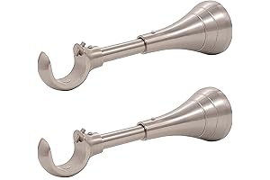 Curtain Rod Extenders 6 inch from Wall, Heavy Duty Curtain Rod Brackets, Wall Mount