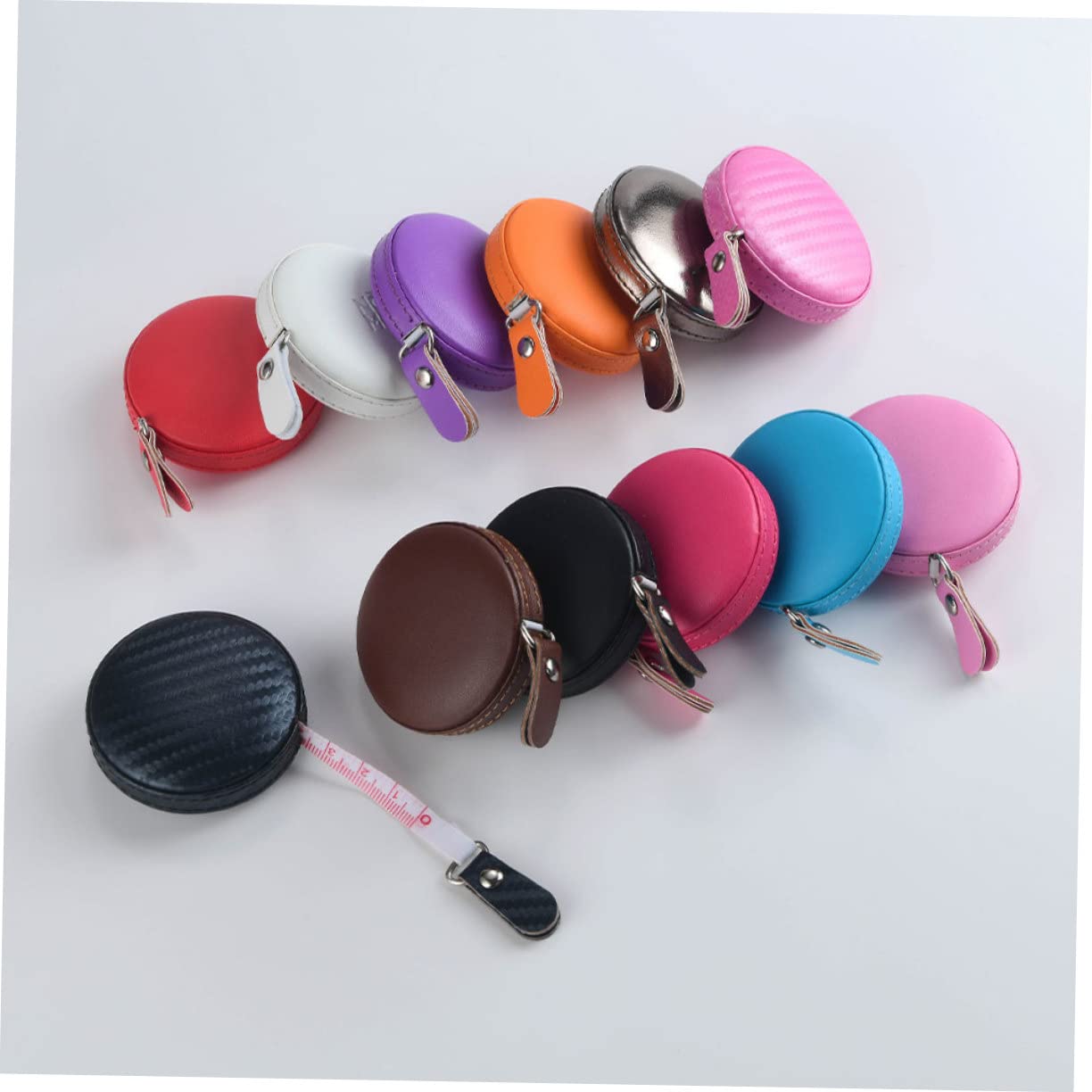 HAWILLOSCH Creative Pink Retractable Measuring Tape with PU Leather Case Dual Sided Body Measurement Ruler for Sewing Crafting and Dieting Compact Tailor Tape for