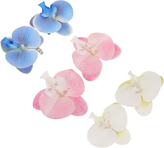 Butterfly Orchid Shoe Clips 3 Pairs Plastic for Sandals and Slides | Elegant Lifelike Floral Design, Removable Outdoor Lounging Accessory, Sun-resistant Color and Lightweight Comfort