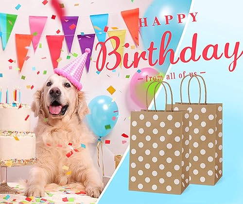 Miniatura 3 de BagDream Bolsas pequeñas de papel de regalo, 25 bolsas de papel kraft de 5.25 x 3 x 8 pulgadas con asas, bolsas de compras de papel, bolsas de papel