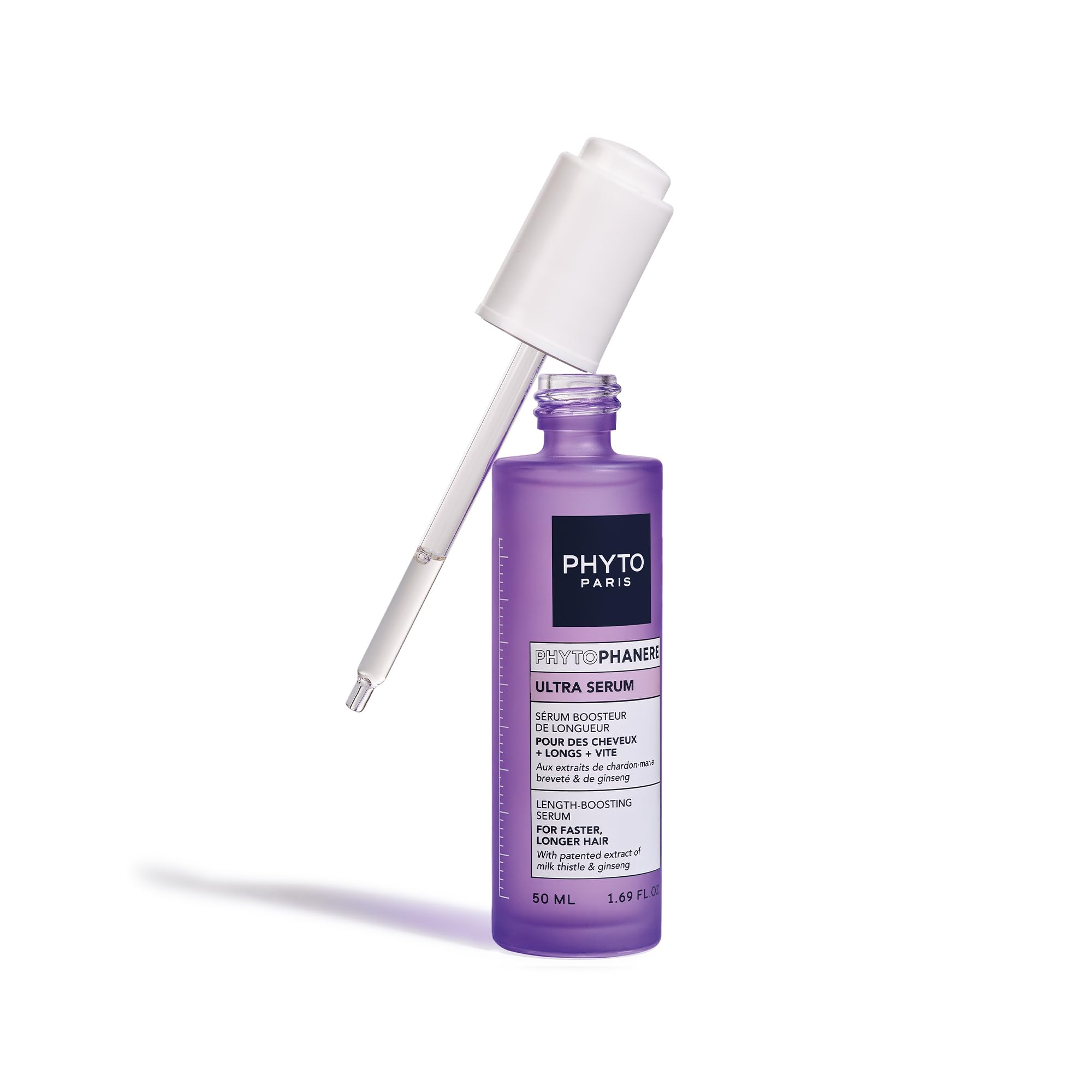 Phyto Paris Phytophanere - Siero Booster di Lunghezza, 90% di capelli più lunghi più velocemente, clinicamente testato, estratti di ginseng, rosmarino, vitamina B6 - Senza siliconi - 50ml