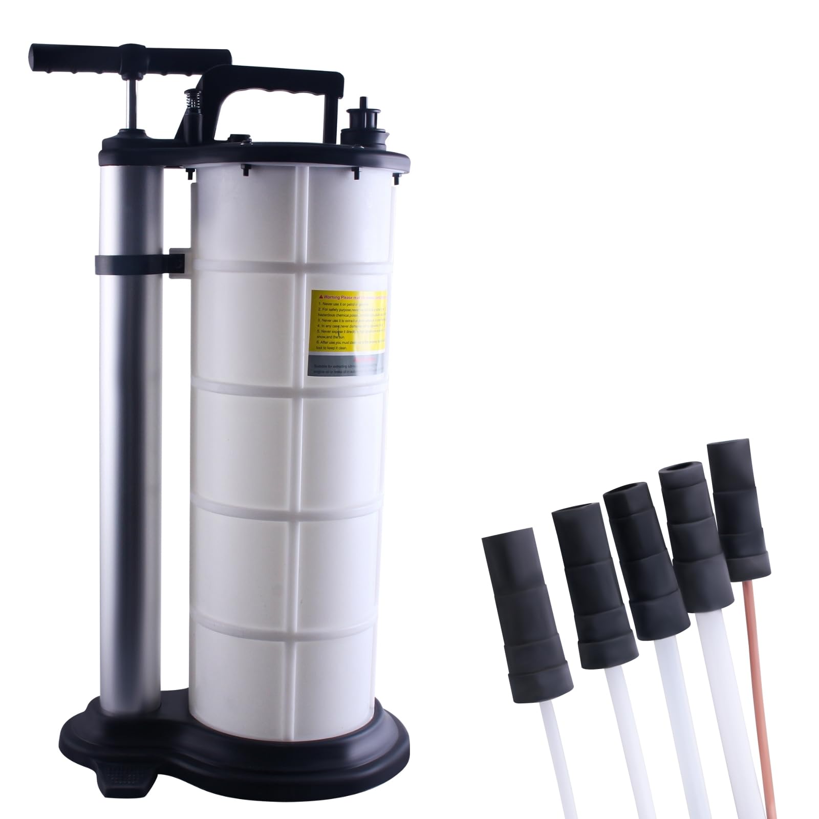 TIQICIVINUI Ölabsaugpumpe 7L Absaugpumpe Flüssigkeitsabsaugpumpe Wasser Absaugung Pumpe Flüssigkeit Ölpumpe Handpumpe mit 4 Schläuchen für Autos, Motorräder, Schiffsmotoren