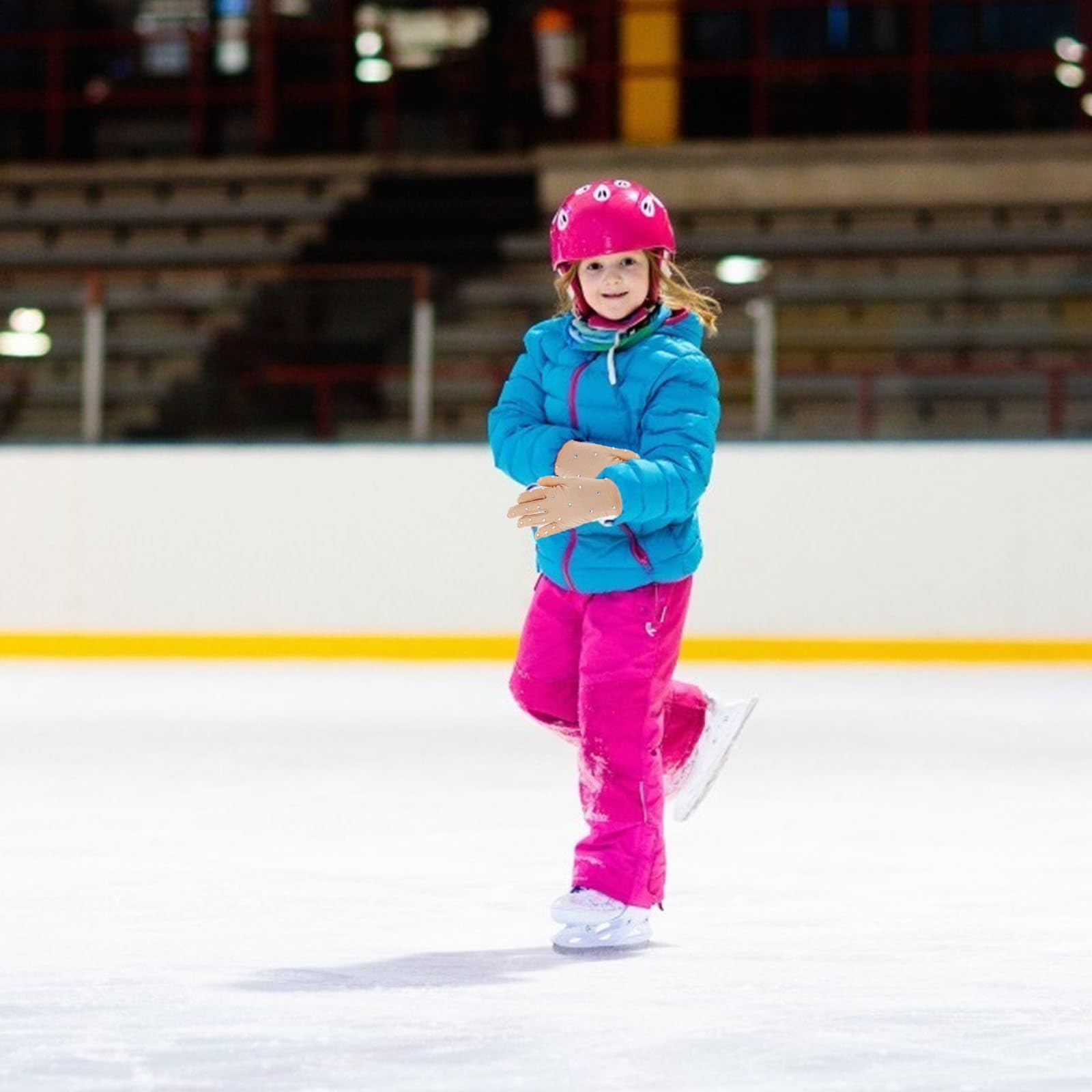 GALPADA Guantes Antideslizantes de Fibra Elástica Protección Térmica y Transpirables Gemas de Imitación para Vestida Patinaje Artistico Niña Ideales para Patinaje sobre Hielo — view 4