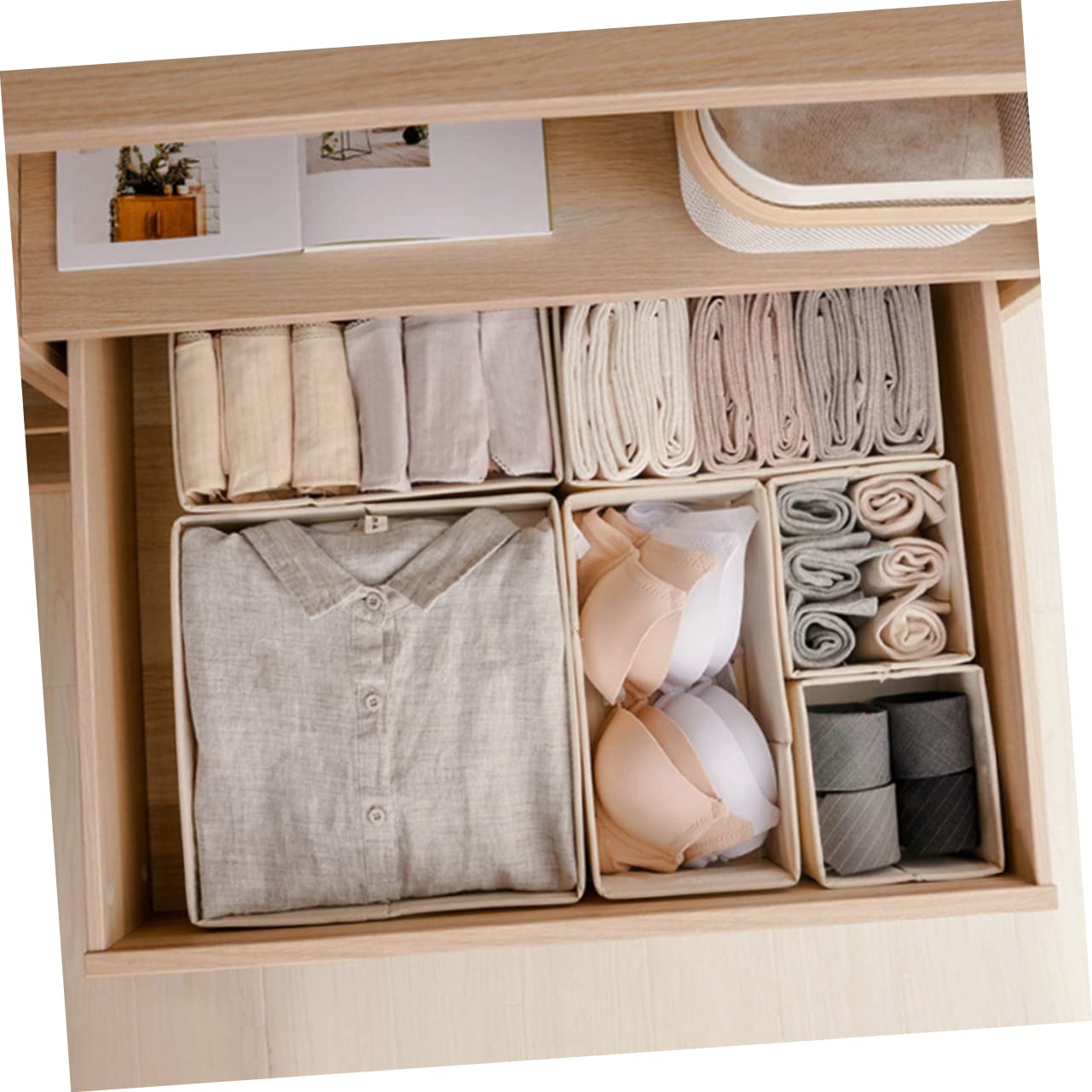 3piezas Organizador De Ropa Interior Cajón Compartimentos Para Calcetines y Sujetadores Almacenamiento Ordenado